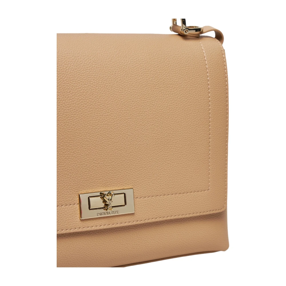 PATRIZIA PEPE Stijlvolle Leren Tas voor Vrouwen Beige Dames