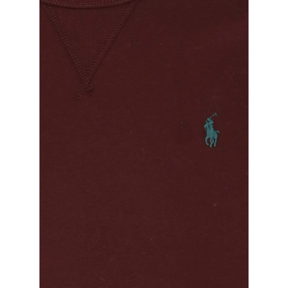Ralph Lauren Bordeaux Katoenen Sweatshirt met Iconische Pony Borduursel Red Heren