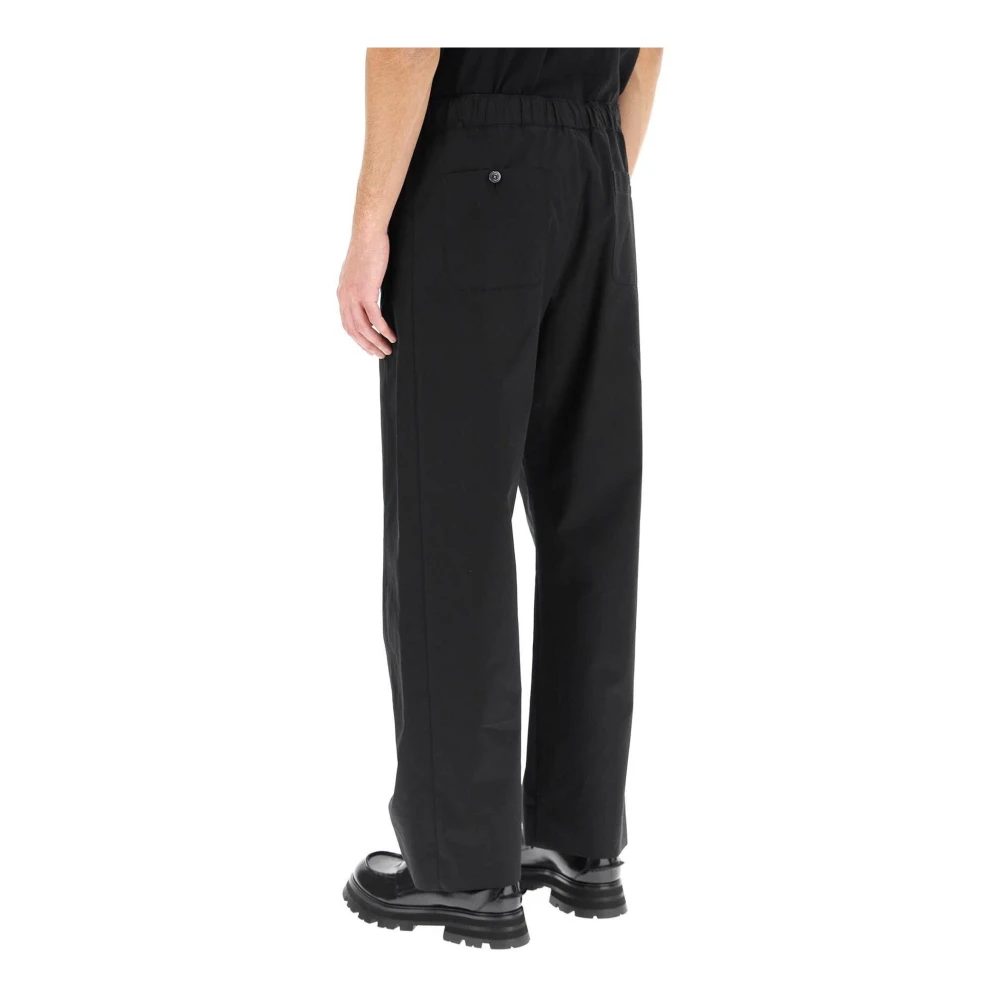 alexander mcqueen Katoenen Broek Elastische Taille Mannen Black Heren
