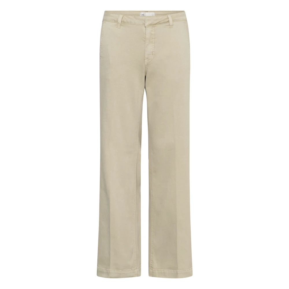 My Essential Wardrobe Women's Beige Laramw Pant 149 - Wide Trousers - W32 L30 - Trousers