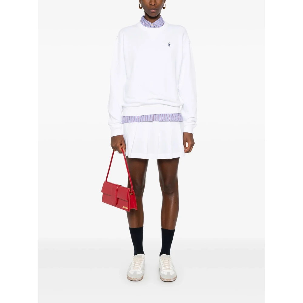 Polo Ralph Lauren Witte Sweater met Exclusieve Pony Borduursel White Dames