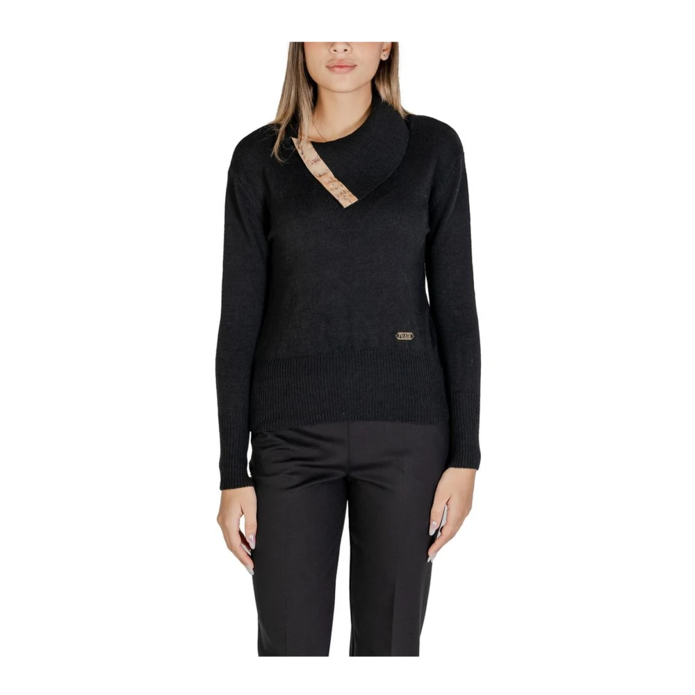 Alviero Martini 1a Classe Zwarte Gebreide Trui Dames Collectie Black Dames