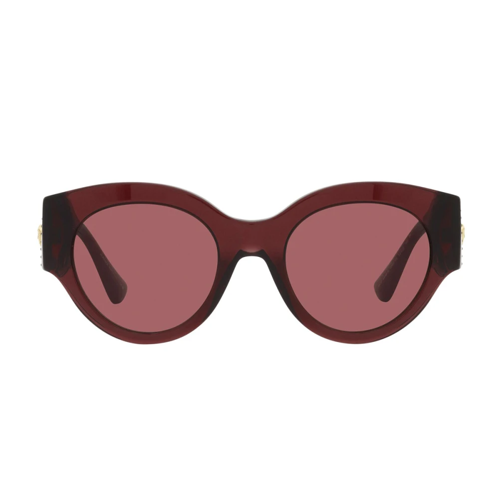 Versace Runda solglasögon med mörklila lins och rött båge Red, Unisex