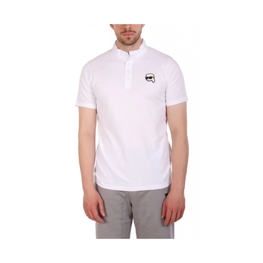 Karl Lagerfeld Men's White Polo Shirts, S, Polo Shirt
