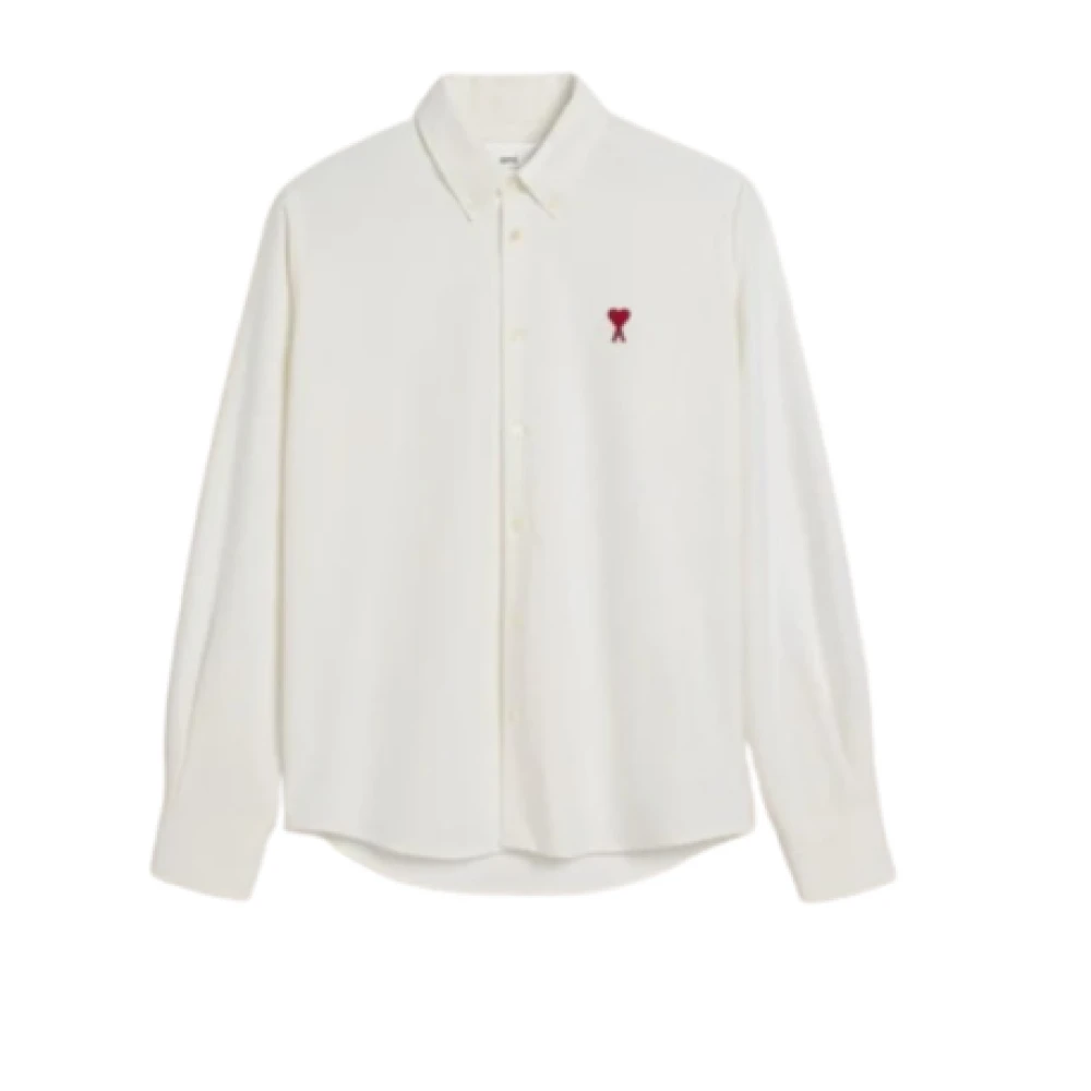 Ami Paris Klassieke Button-Down Overhemd Beige Heren