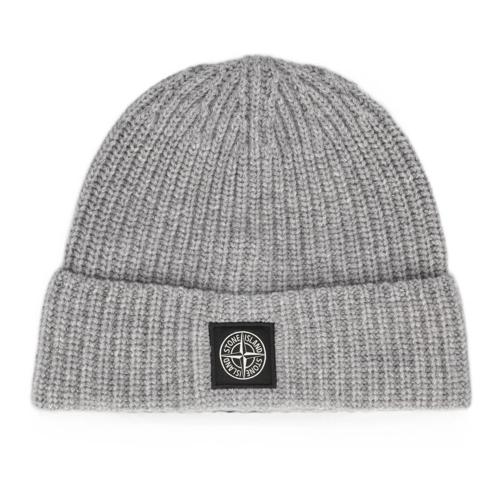 STONE ISLAND | Melange grey ribbed RWS Geelong wool knit beanie | Man | PZ - Image 4