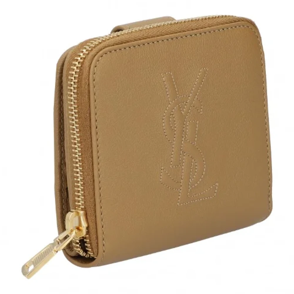 Yves Saint Laurent Vintage Pre-owned Leather wallets Beige Dames