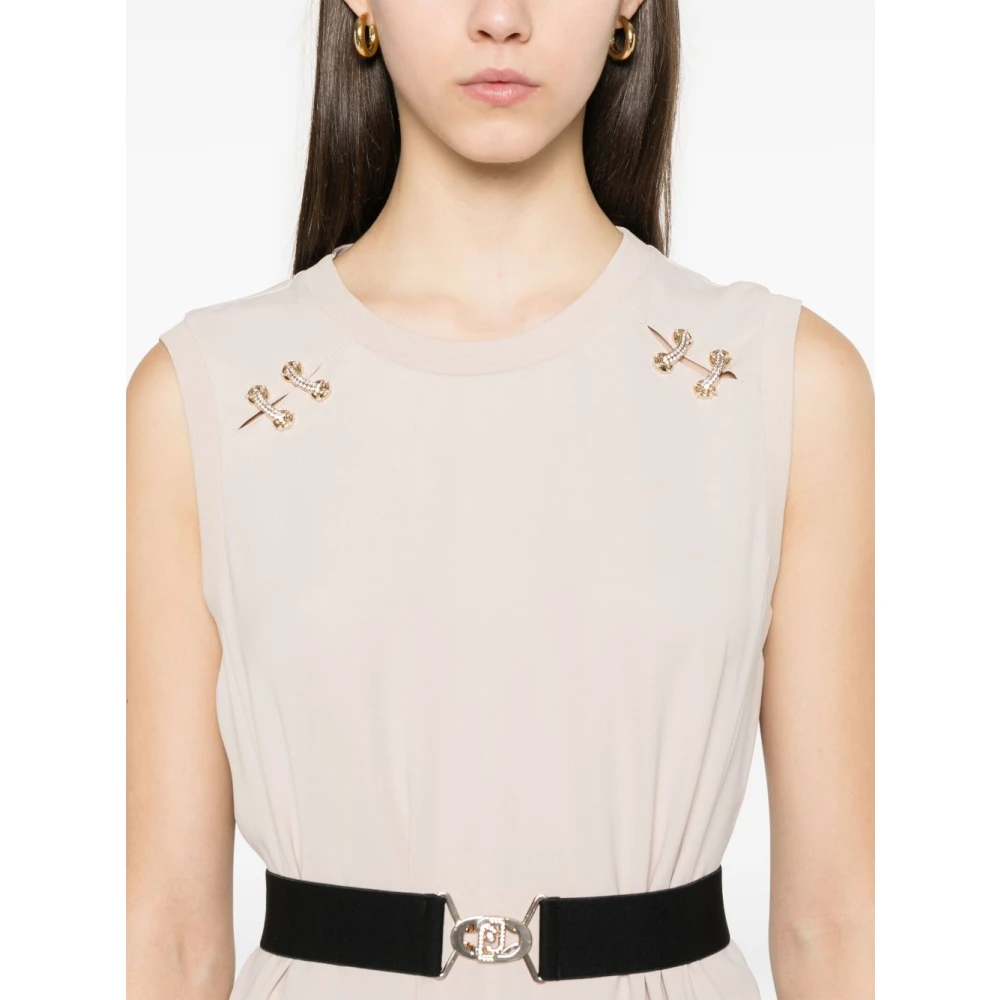 Liu Jo Beige Jurk met Oogjesdetail Beige Dames