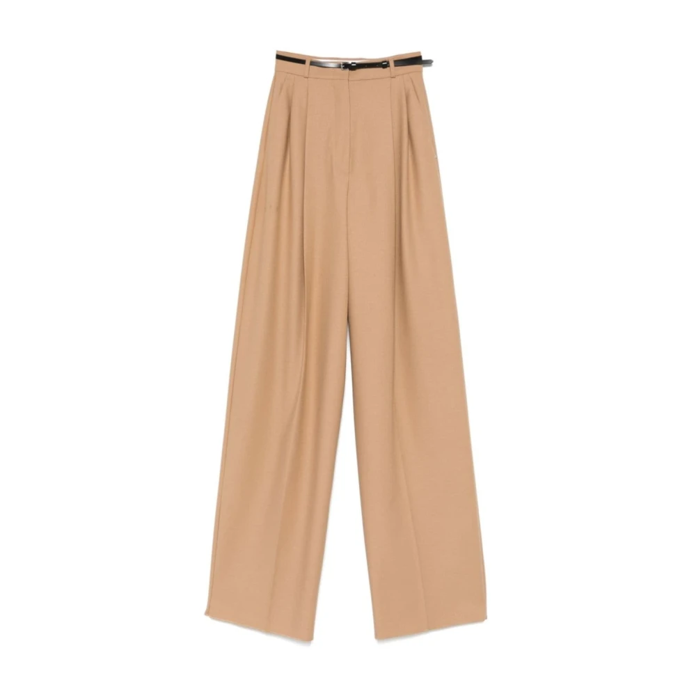 SPORTMAX Wijde Broek in Trendy Stijl Brown Dames