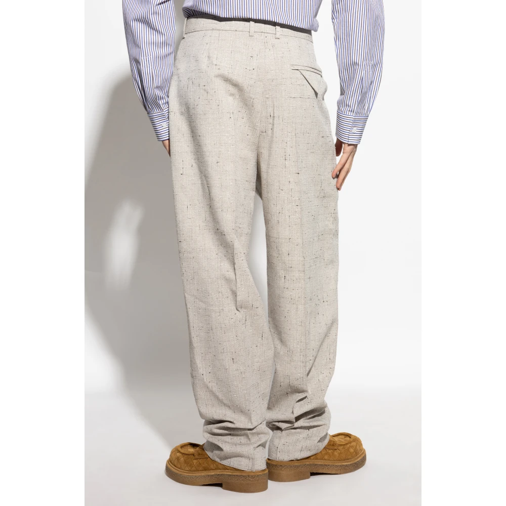 Bottega Veneta Geplooide broek Gray Heren
