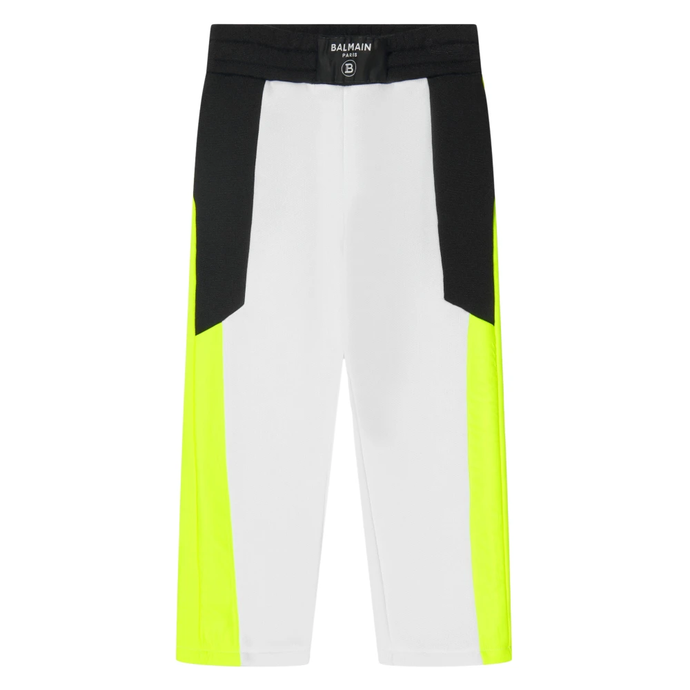 Balmain White Colourblock Trendy Trousers - Male - Trousers - 10 Y - Kids