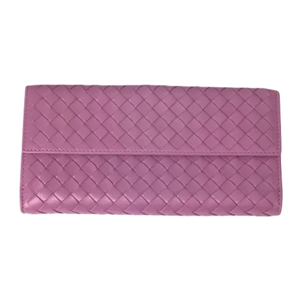 Bottega Veneta Vintage Pre-owned Leather wallets Purple Dames