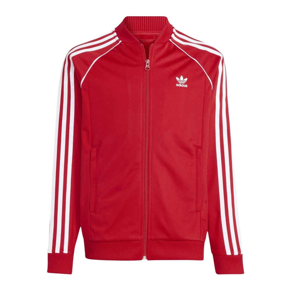 Adidas Originals Röd Zip Track Jacket för barn Red, Unisex