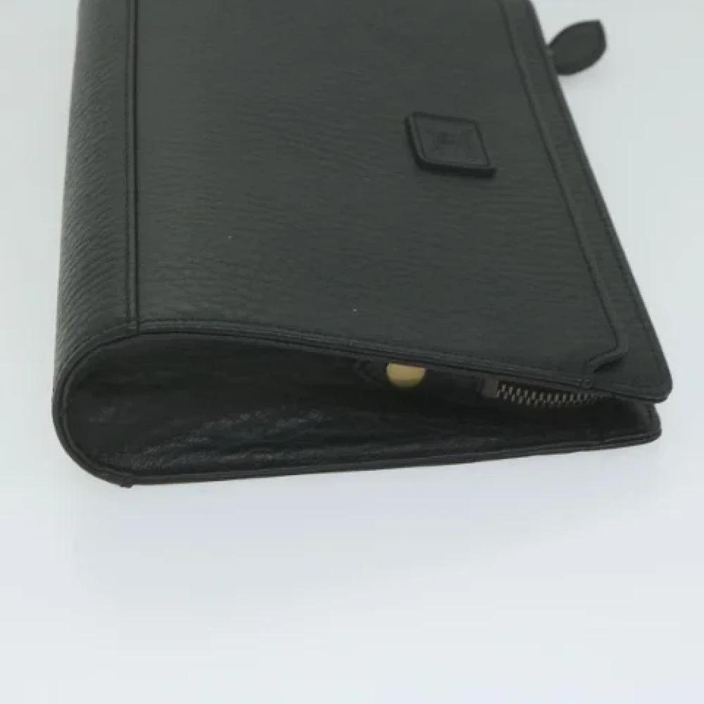 Burberry Vintage Pre-owned Leather clutches Black Dames