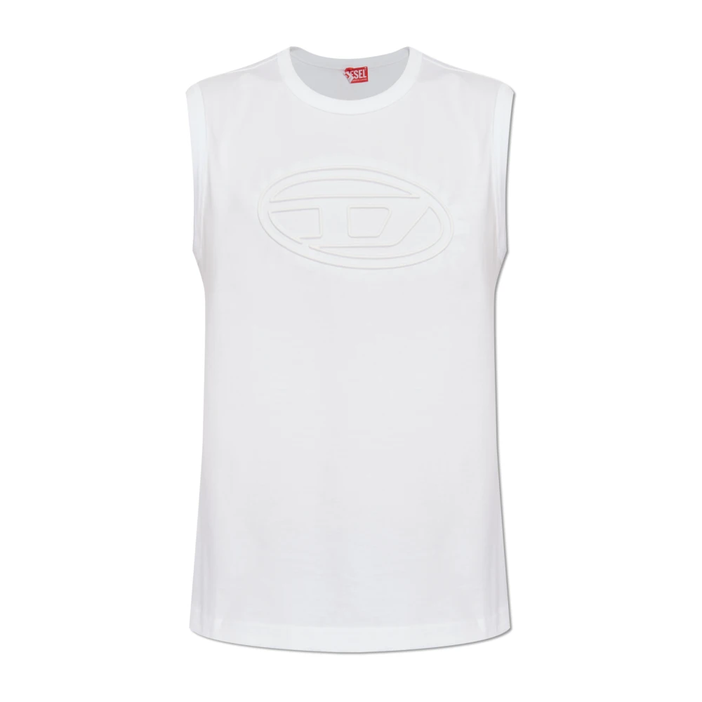 Diesel Mouwloos T-shirt T-Bisco-Bigoval White Heren