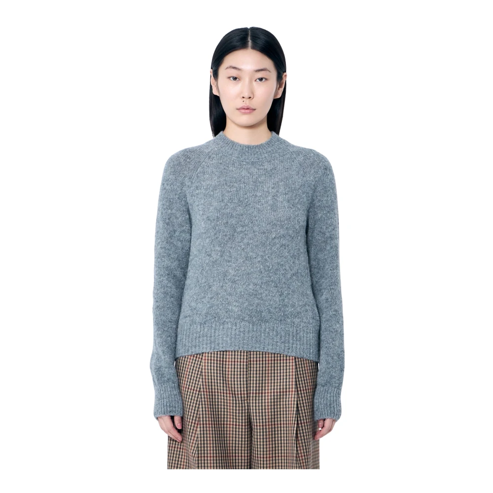 Dries Van Noten Wolmix Crewneck Sweater Gray Dames