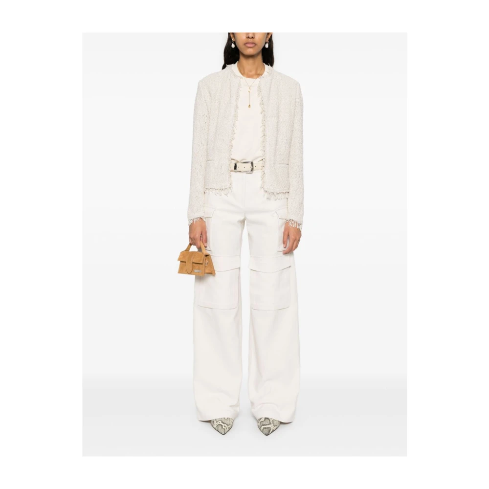 IRO Witte Open Front Jas Nep Zak White Dames