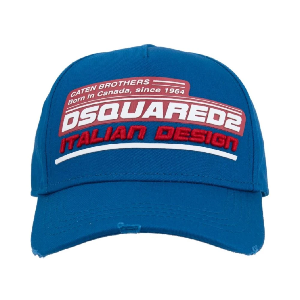 Dsquared2 Gedrukte Baseballpet met Gesp Sluiting Blue Unisex
