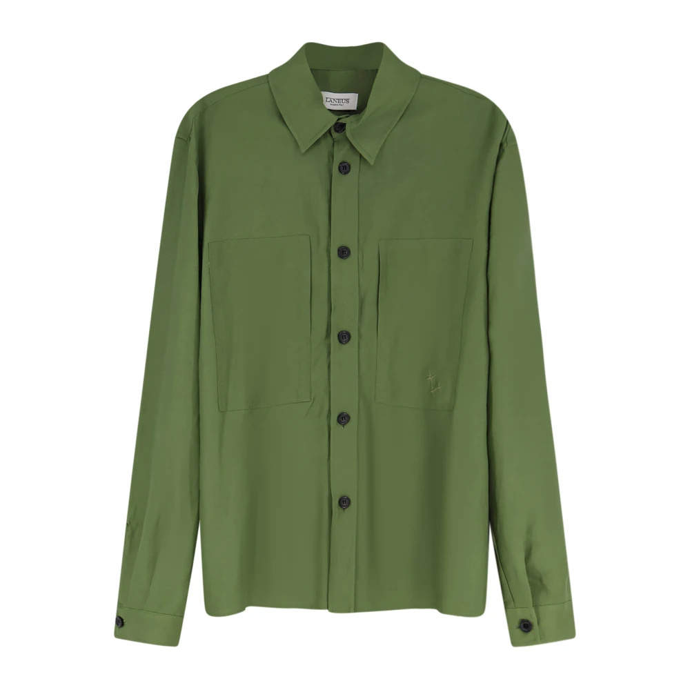Laneus Green Two-Pocket Overshirt - Male - Casual Shirts - Xl - Shirts