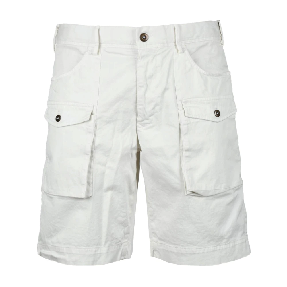 Incotex Katoen Elastaan Bermuda Shorts White Heren