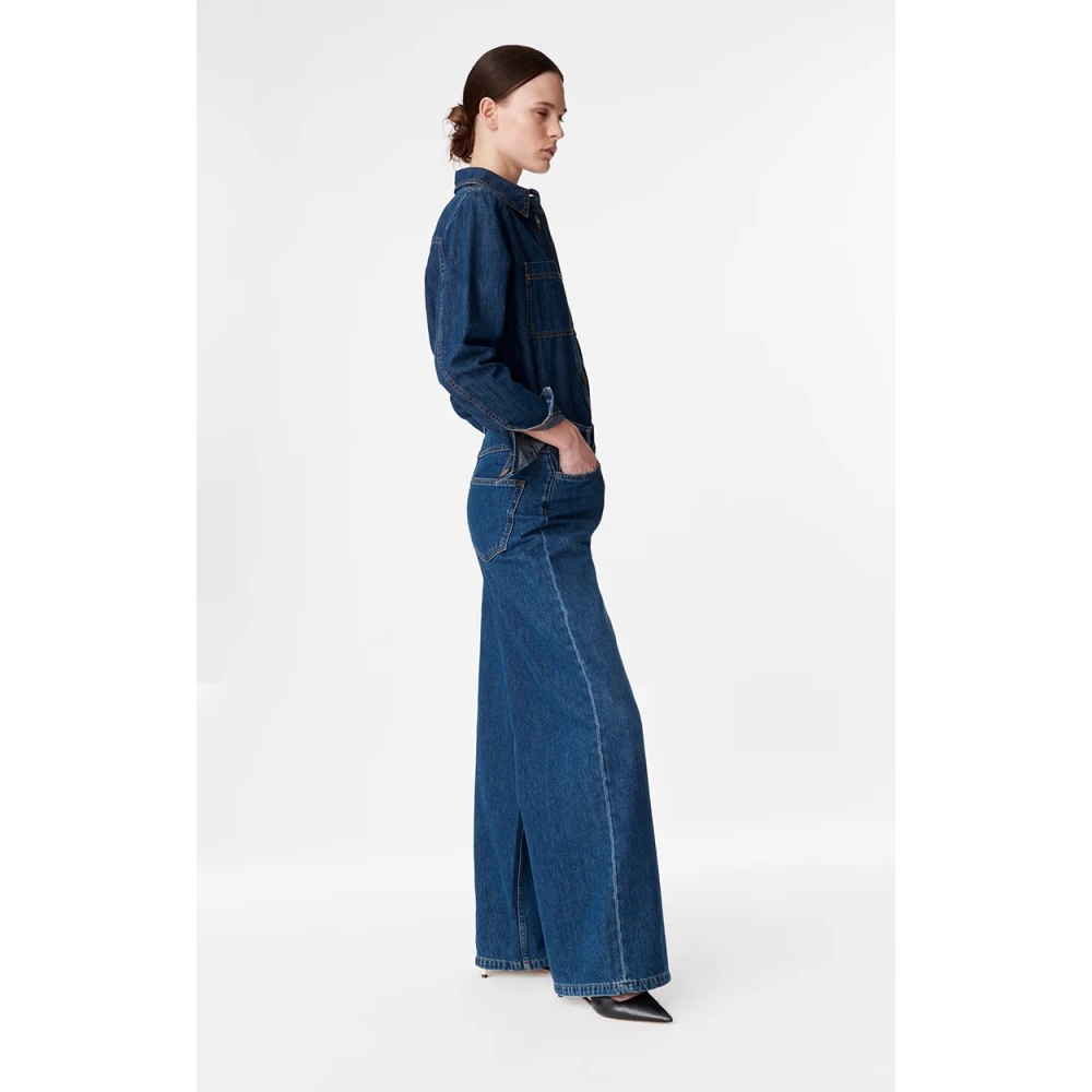 Vanessa Bruno Wijd uitlopende jeans met hoge taille Blue Dames
