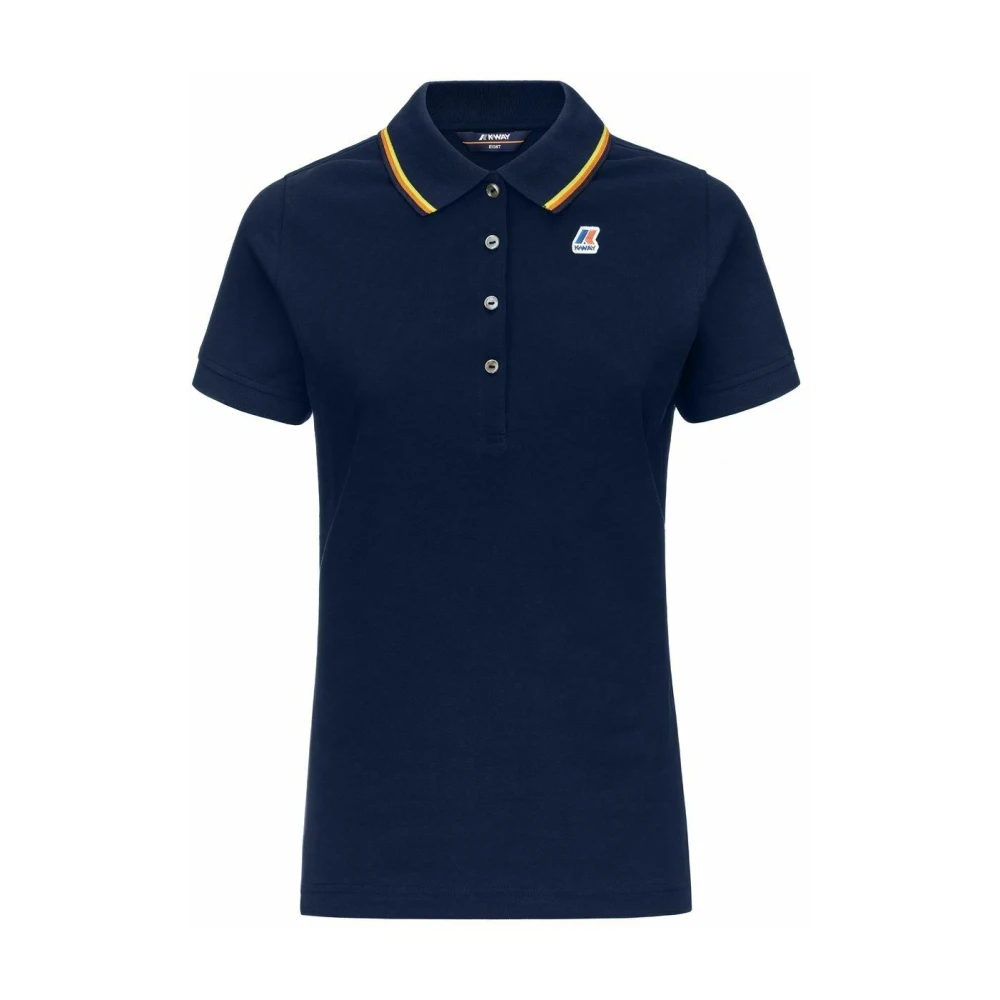 K-Way Women's Blue Stretch Polo T-Shirt