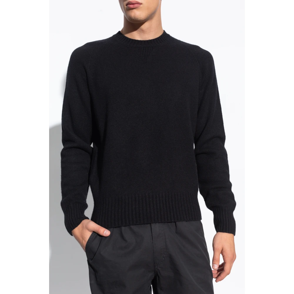 Tom Ford Kasjmier trui met geborduurd logo Black Heren