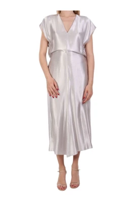 Satin V-neck Dress