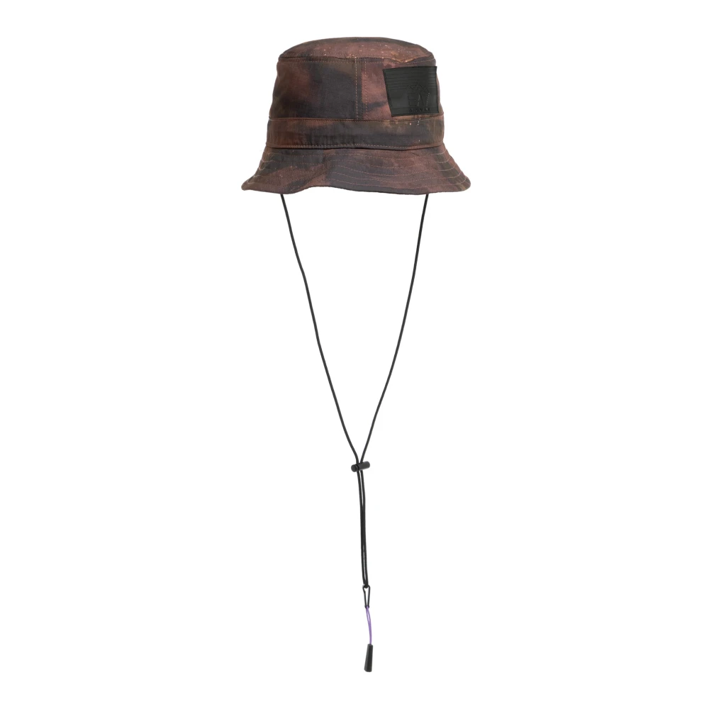Emporio Armani EA7 Camouflage Trekkoord Hoed met Binnenzak Brown Dames