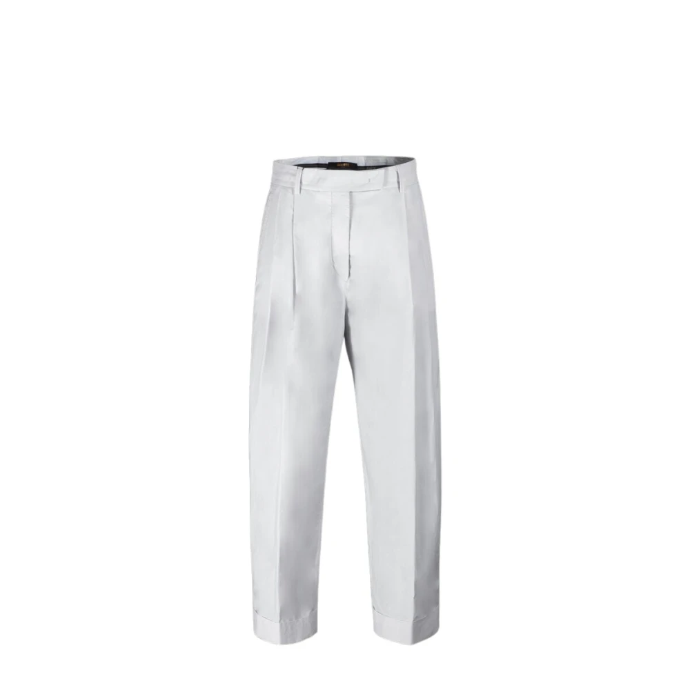 Moorer Women's White Ruth Straight Trousers