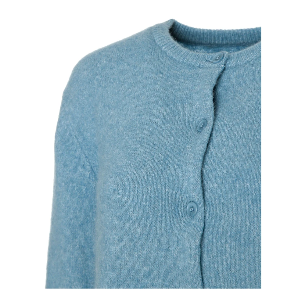 Samsøe Zachte Alpaca Wollen Cardigan Blue Dames