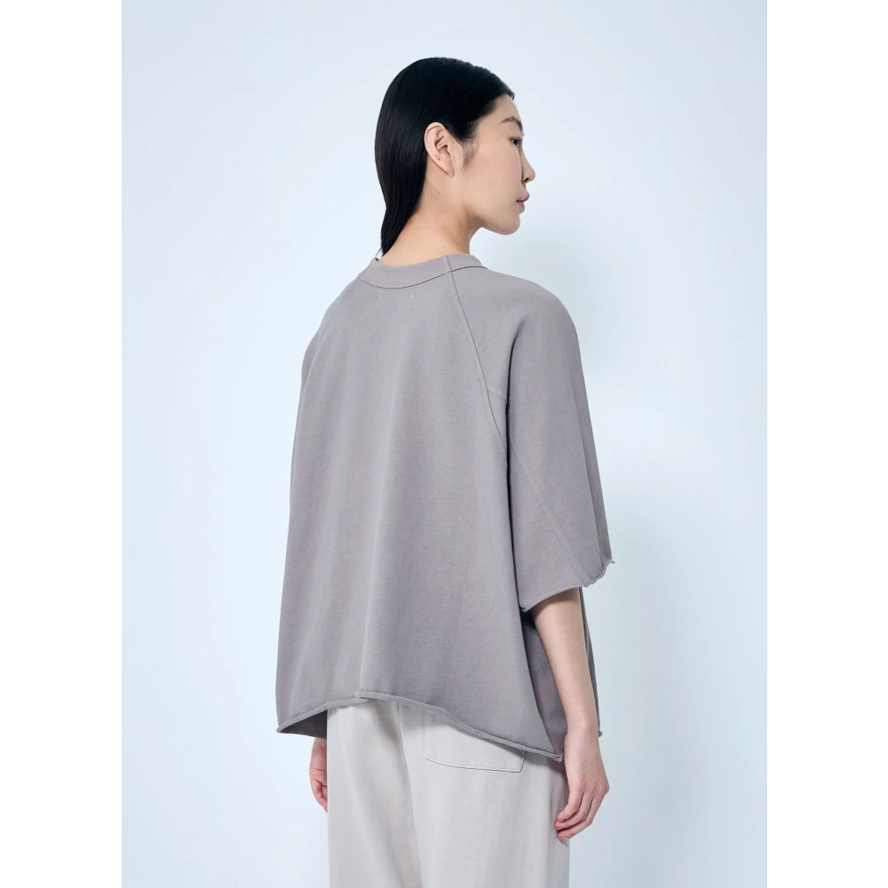 Entire Studios Katoenen Boxy T-shirt Ronde Hals Korte Mouwen Gray Dames