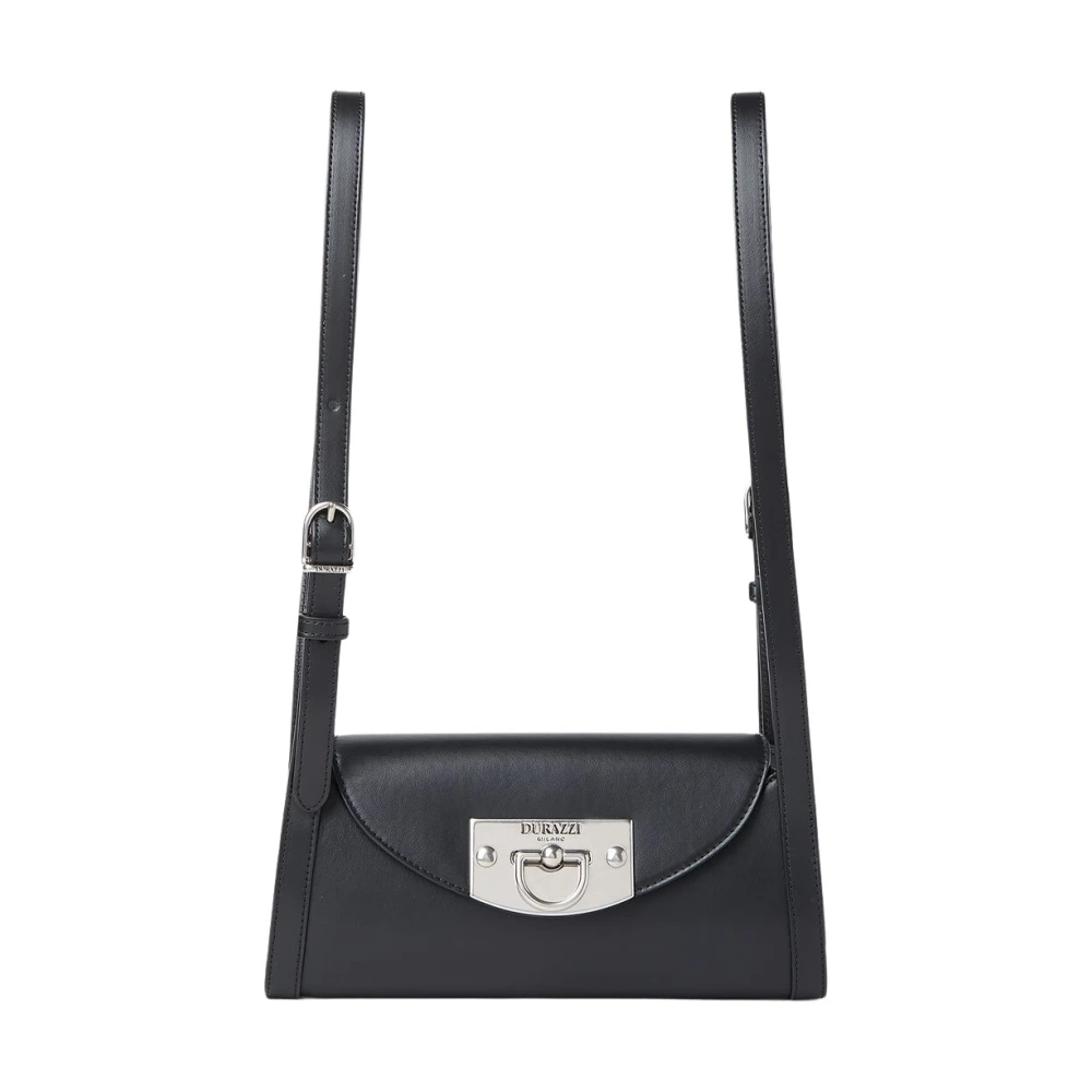 Durazzi Milano Leren Rol Schoudertas Black Dames