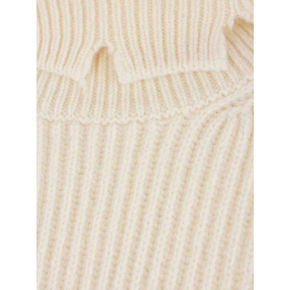 Ann Demeulemeester Witte Oversized Geribbelde Wollen Trui White Dames