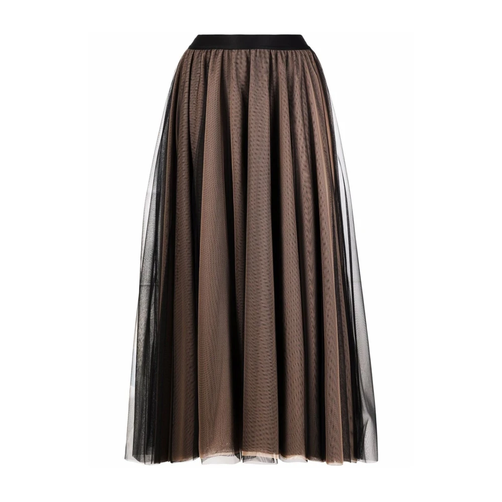 Blanca Vita Elastische Taille Rok Gemaakt in Italië Brown Dames