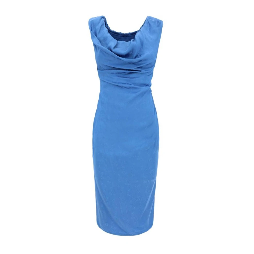 Vivienne Westwood Mouwloze kokerjurk met zijruche-applicatie Blue Dames