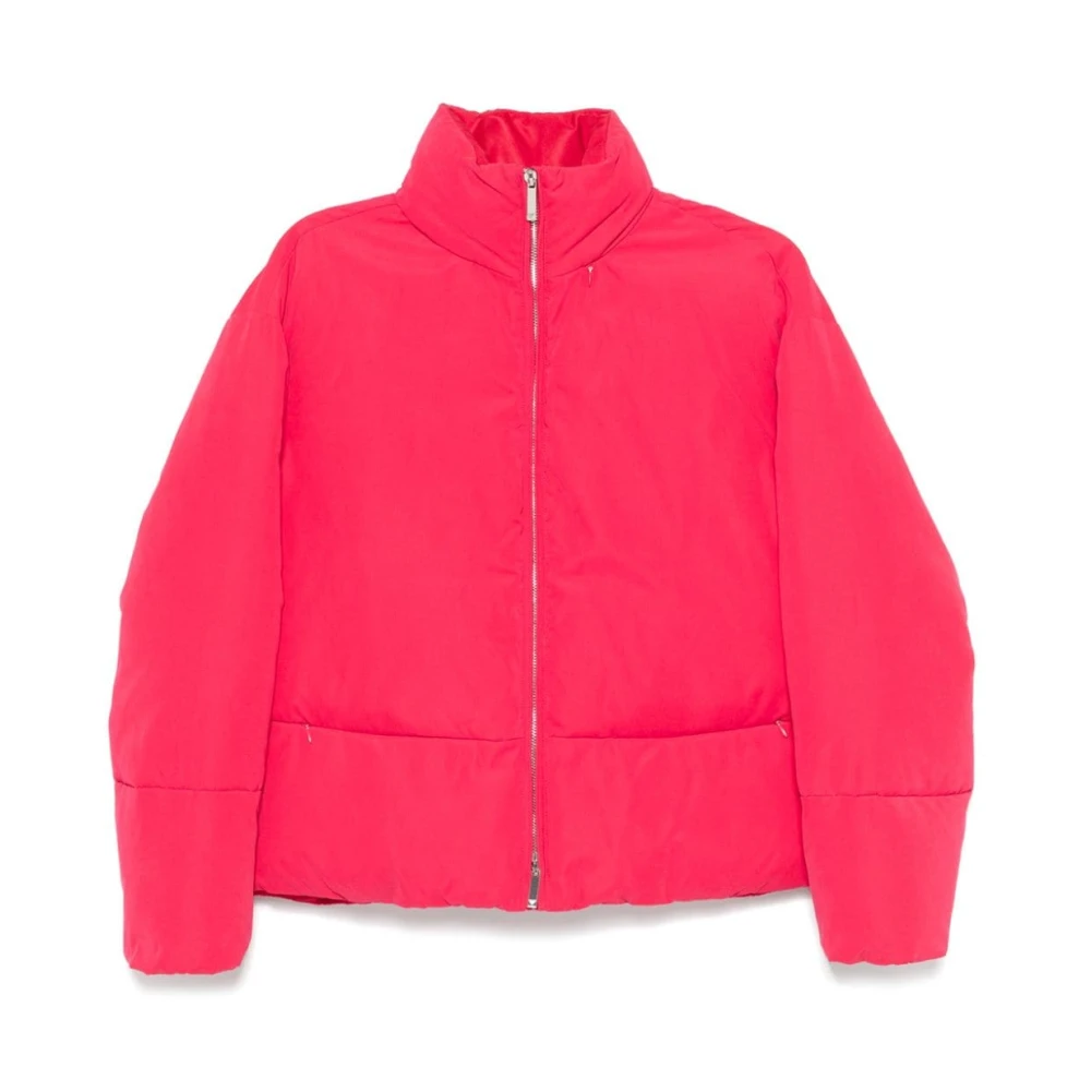 Emporio Armani Rode Jassen met Opstaande Kraag Red Dames