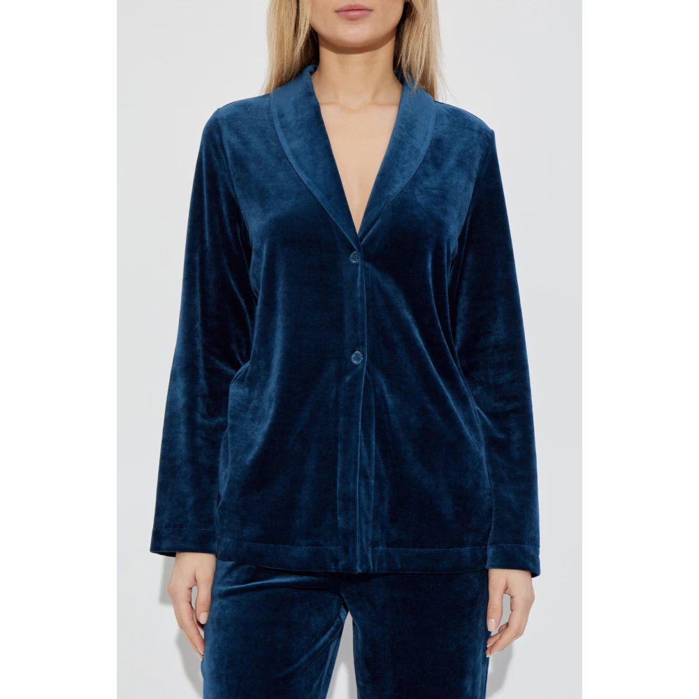Hanro Pyjama Top Blue Dames
