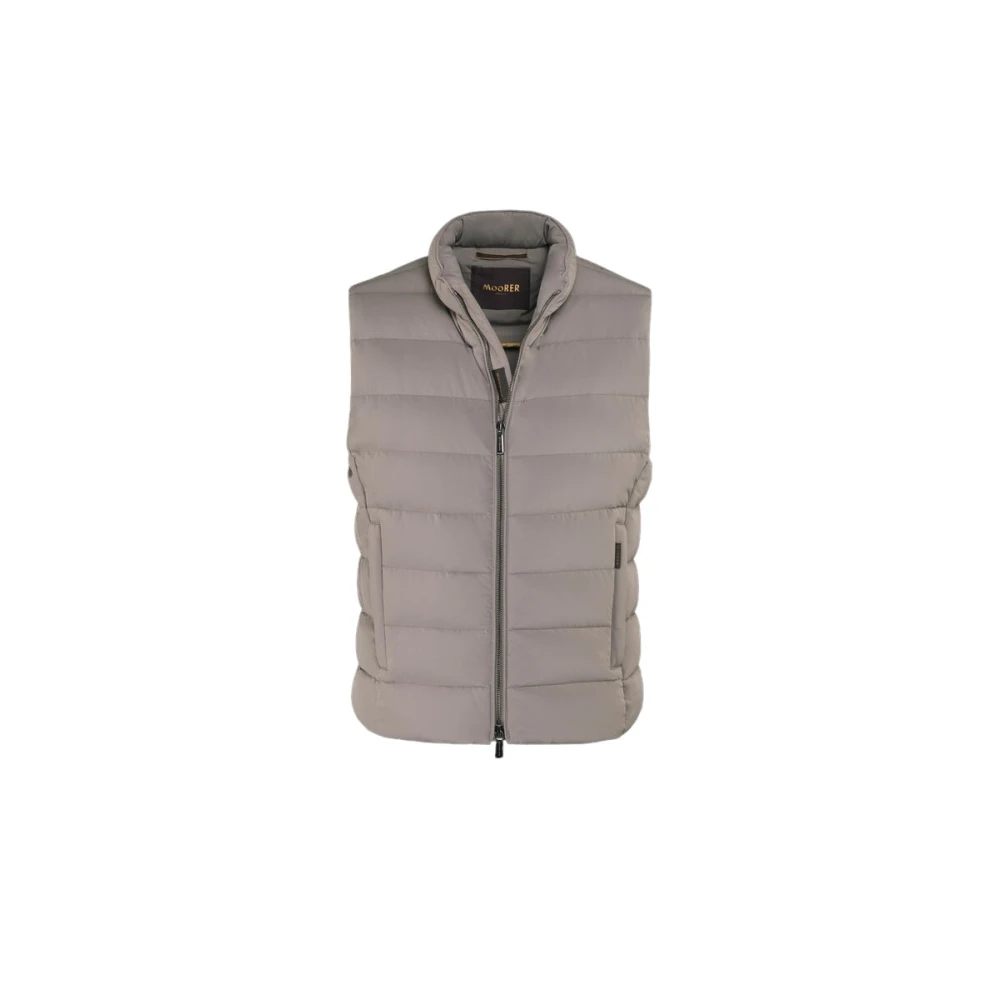 Moorer Men's Beige Waistcoats, Xl, Water-Repellent Quilted Gilet