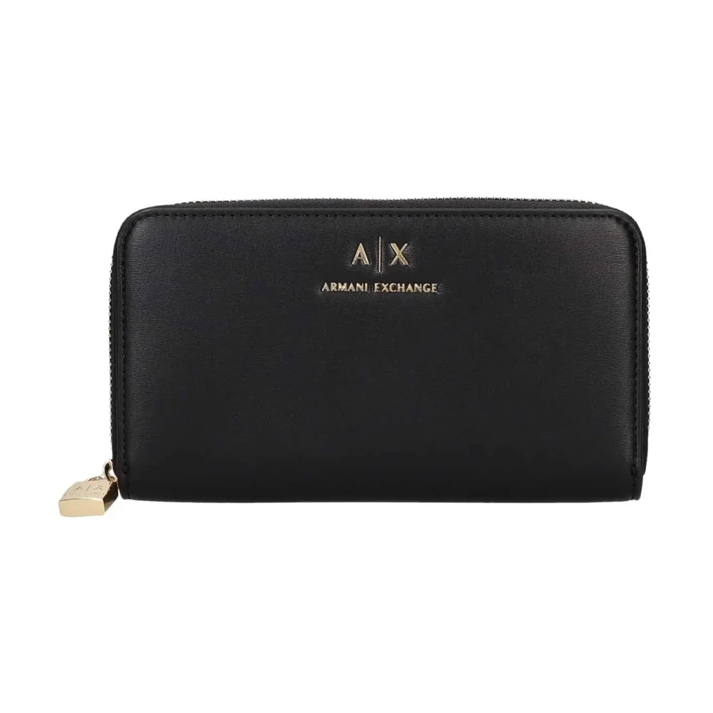Armani Exchange Women's Black Zip-Around Wallet