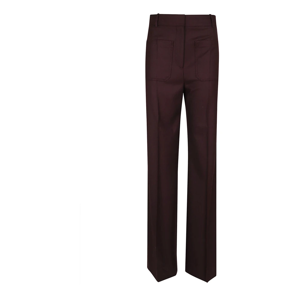 Victoria Beckham Bruine Flared Hoge Taille Broek Brown Dames