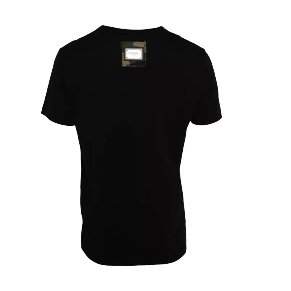 Dolce & Gabbana Zwart camouflage katoenen T-shirt Black Heren