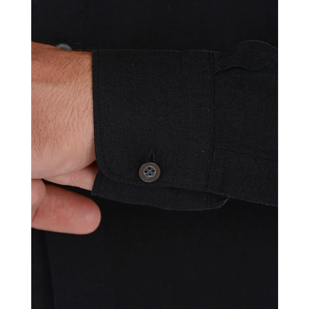 Daniele Alessandrini Slim Fit Koreaans Overhemd Black Heren