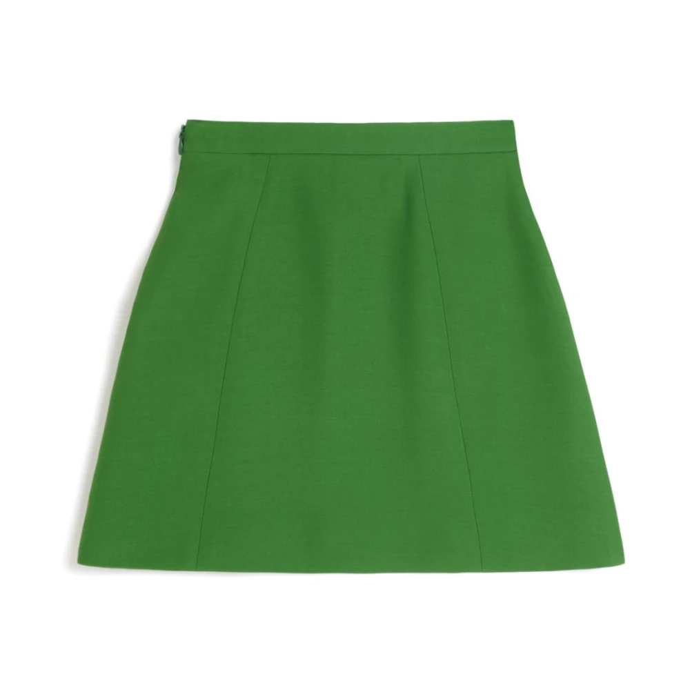 Valentino Garavani Hoge Taille Juweelknoop Mini Rok Green Dames