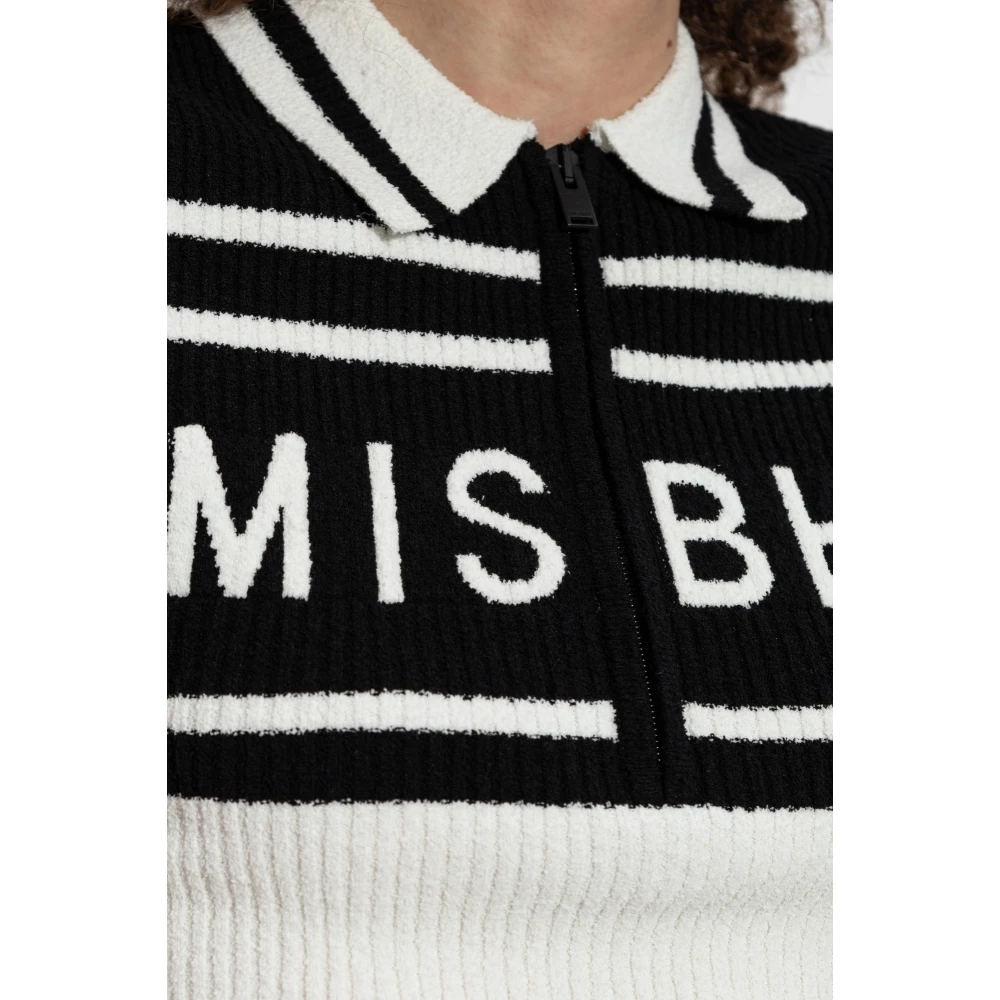 Misbhv Geknipte top met logo Black Dames