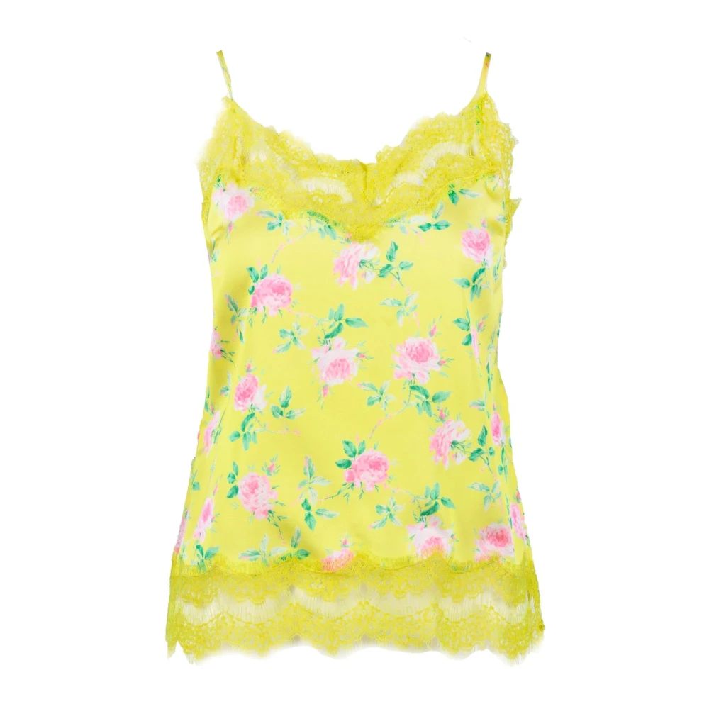 Msgm Polyester Top met Unieke Stijl Yellow Dames