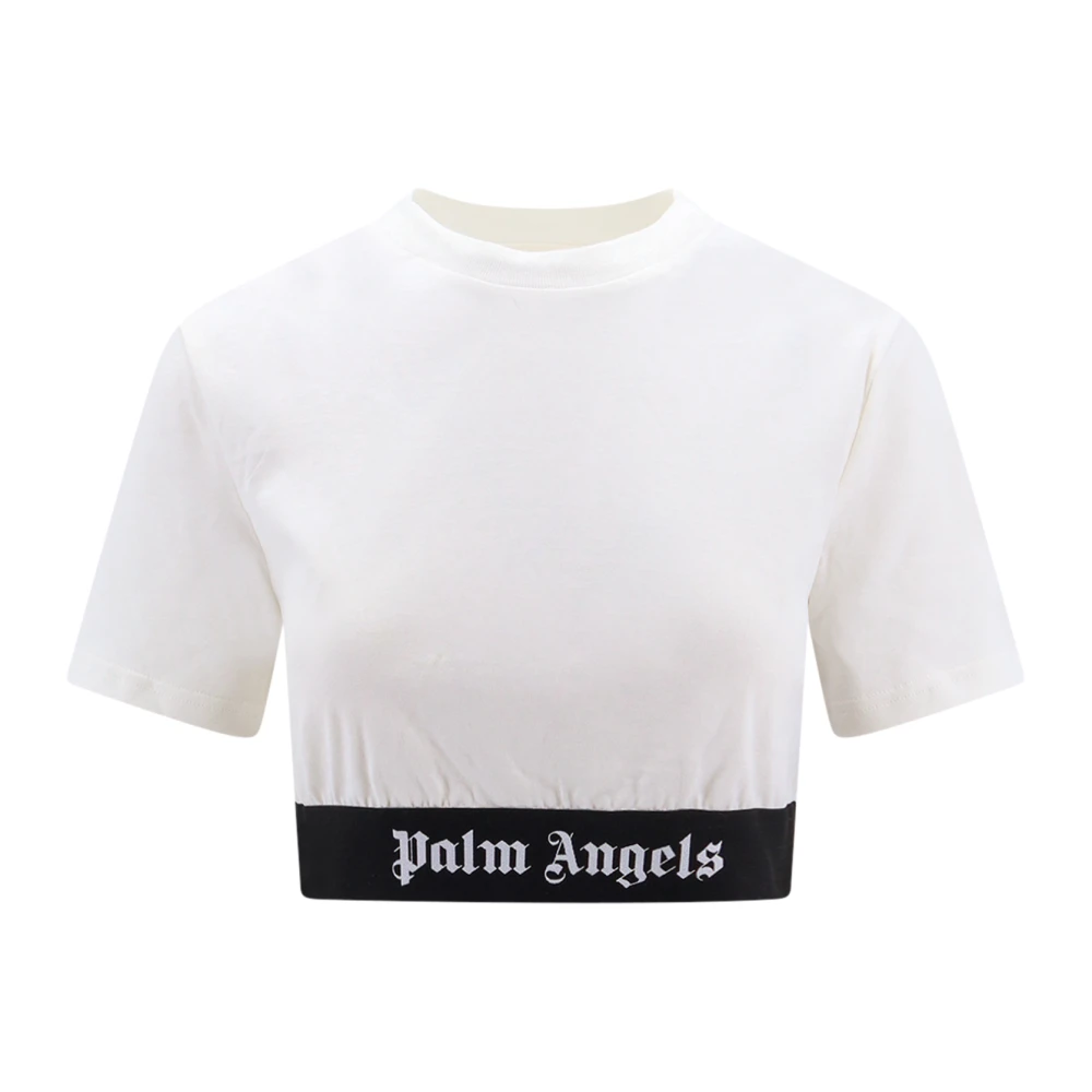 Palm Angels Witte Crew-neck Topwear Korte Mouw White Dames