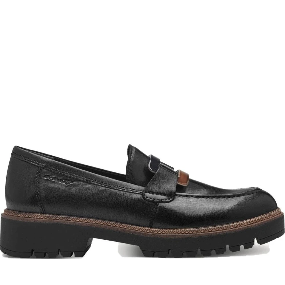 Tamaris Black Leather Casual Loafers - Female - Loafers - 6 Uk - Shoes