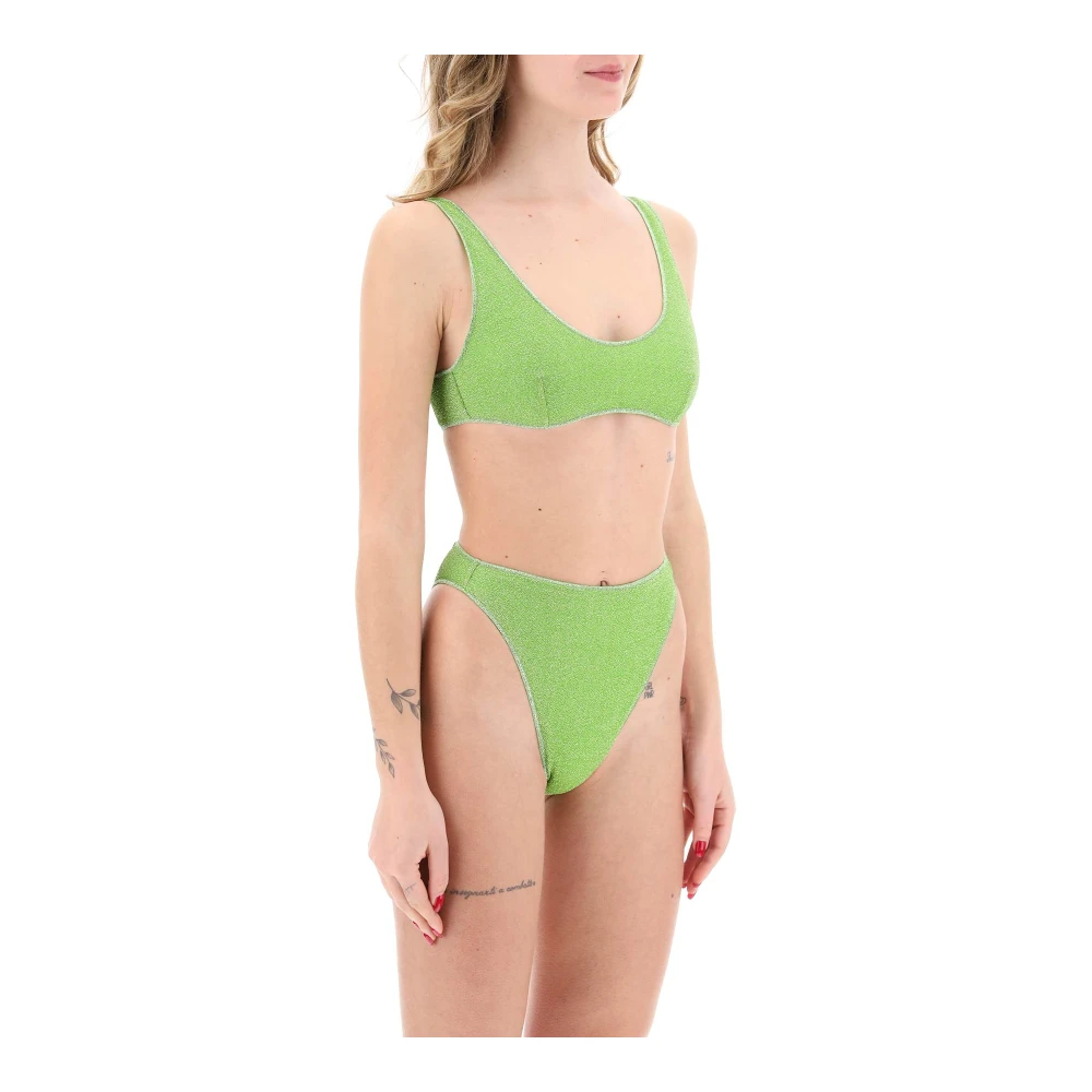 Oseree Lumière Bikini High-Waisted Cheeky Cut Green Dames