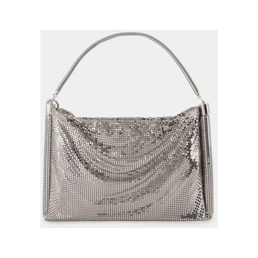 Paco Rabanne Metallic Zilveren Slangenketting Portemonnee Gray Dames
